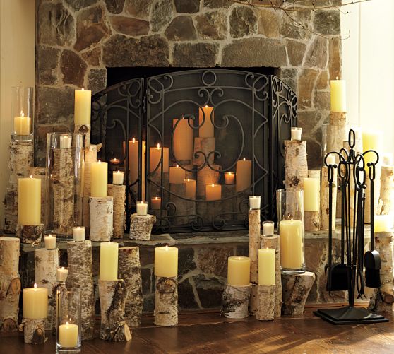 Aspen Fireplace Triple Screen, Pottery Barn