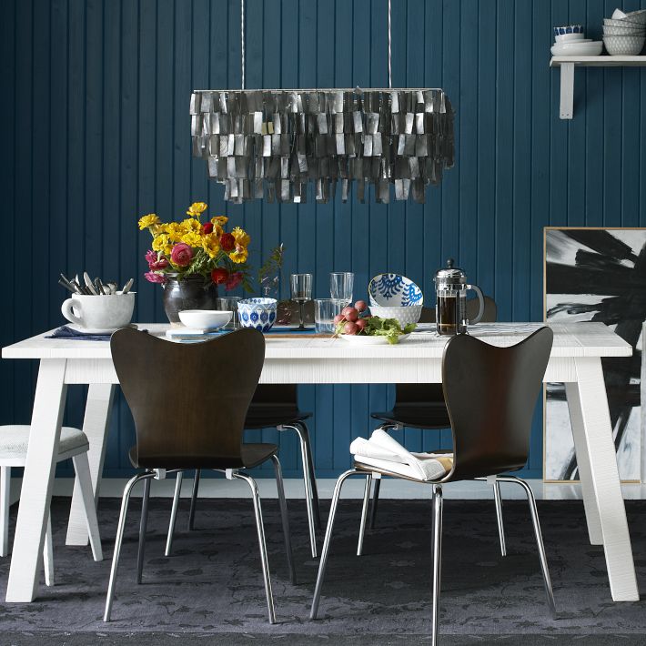 Large Rectangle Hanging Capiz Chandelier, West Elm