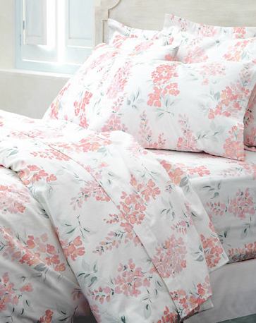 Signature Wisteria Flannel Flat Sheet Set, Garnet Hill