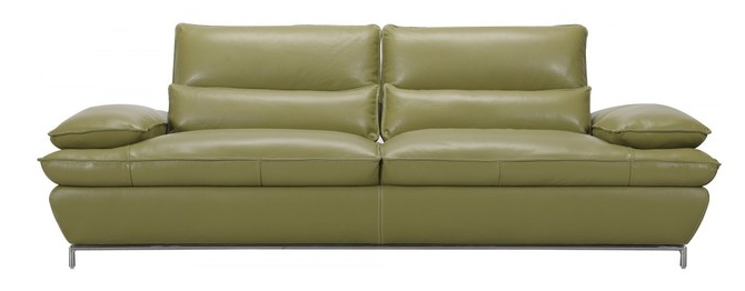 Naomi Olive Green Top Grain Full Leather Sofa, Modern Manhattan (Available on Houzz)