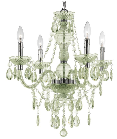 Zoe Global Bazaar Seafoam Green 4 Light Mini Chandelier, Kathy Kuo Home
