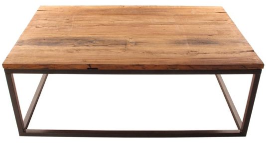 Solid Chunky Reclaimed Elm Wood Large Coffee Table, Kathy Kuo Home