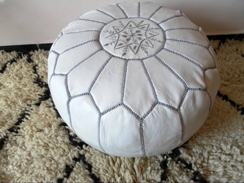 Moroccan Leather Pouf, Art Fire