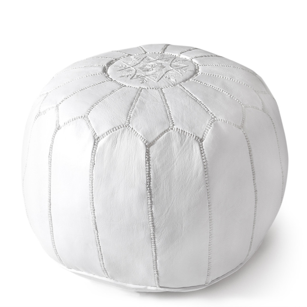 Leather Moroccan Pouf, Jonathan Adler