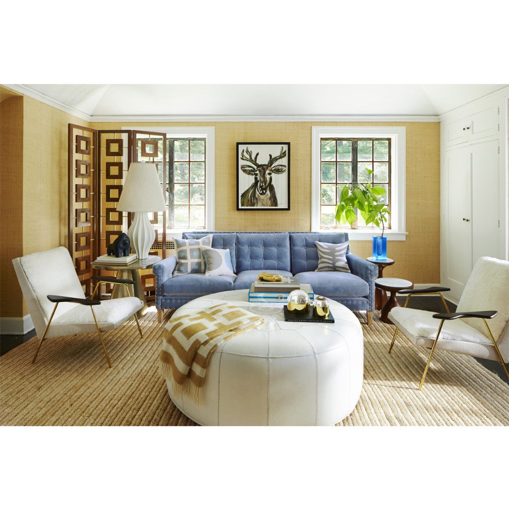 Giant Moroccan Leather Pouf, Jonathan Adler