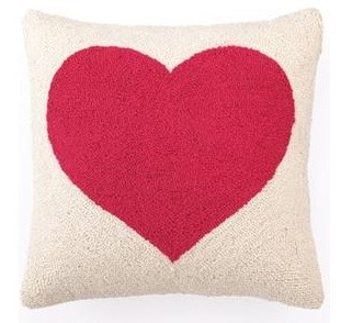Red Heart Hooked Pillow, Jilly's Happy Home (Available on Houzz)