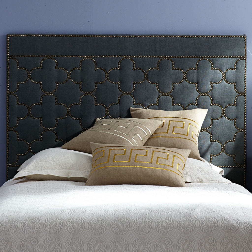Quatrefoil Nailhead Headboard, Wisteria