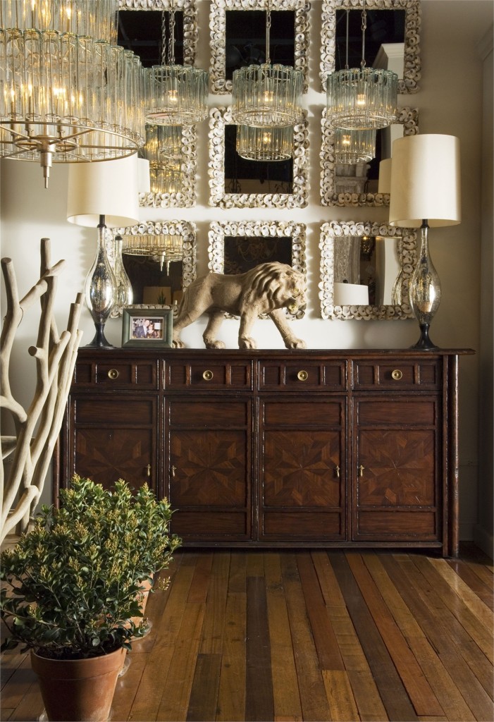 Oyster Shell Wall Mirror-Curry & Company